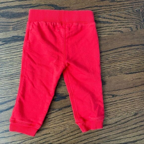 🍭6/$30 Burt’s Bees Baby Tomato Red Unisex Sweatpants - 0-3 months - Picture 5 of 5